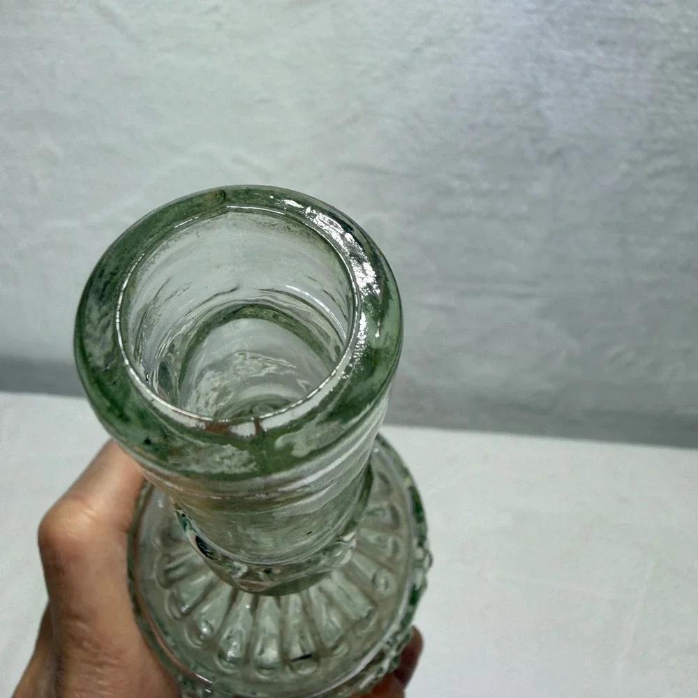 Williams Sonoma Clear Glass Hobnail Ribbed Decorative Bottle Cruet